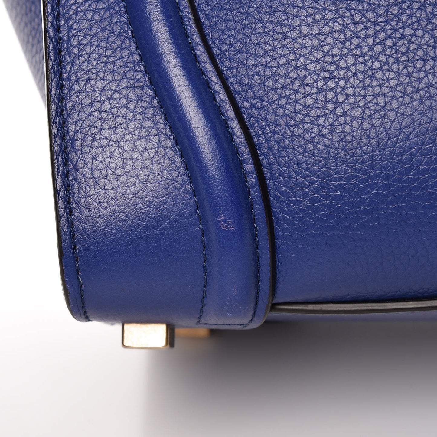 Drummed Calfskin Micro Luggage Indigo