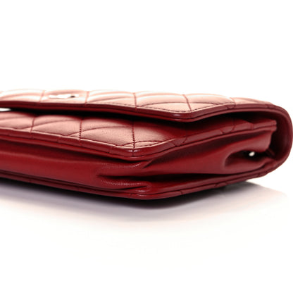 Chanel Lambskin Quilted Wallet On Chain WOC Red 26 of 28