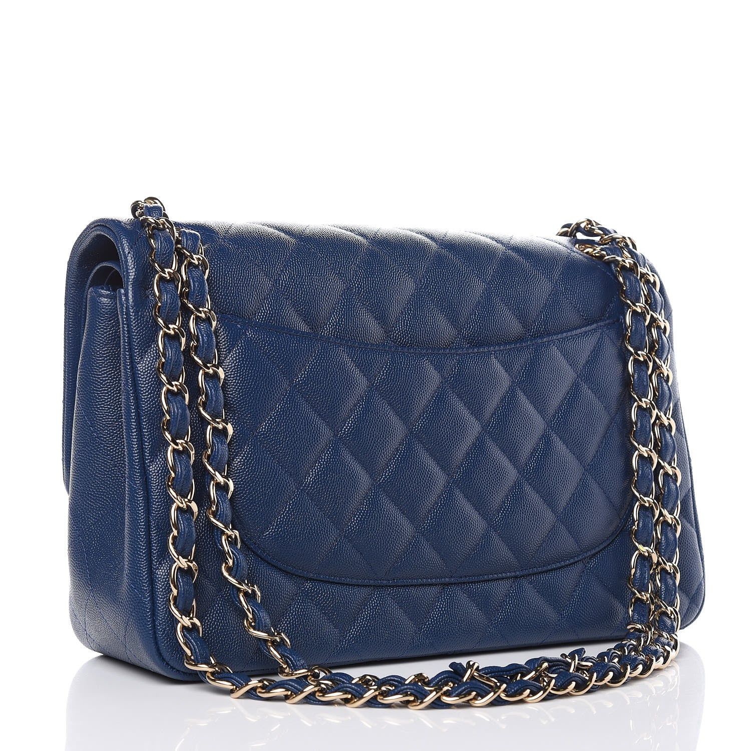 Chanel Caviar Quilted Jumbo Double Flap Navy 3 of 11