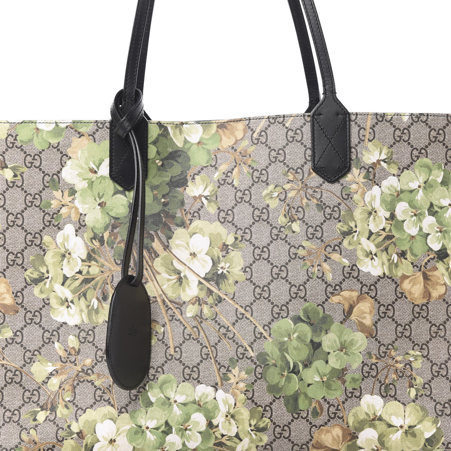 GG Supreme Monogram Blooms Medium Reversible Tote Beige New Military Black