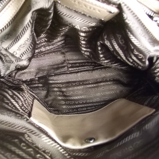 Leather Pleated Bauletto Champagne