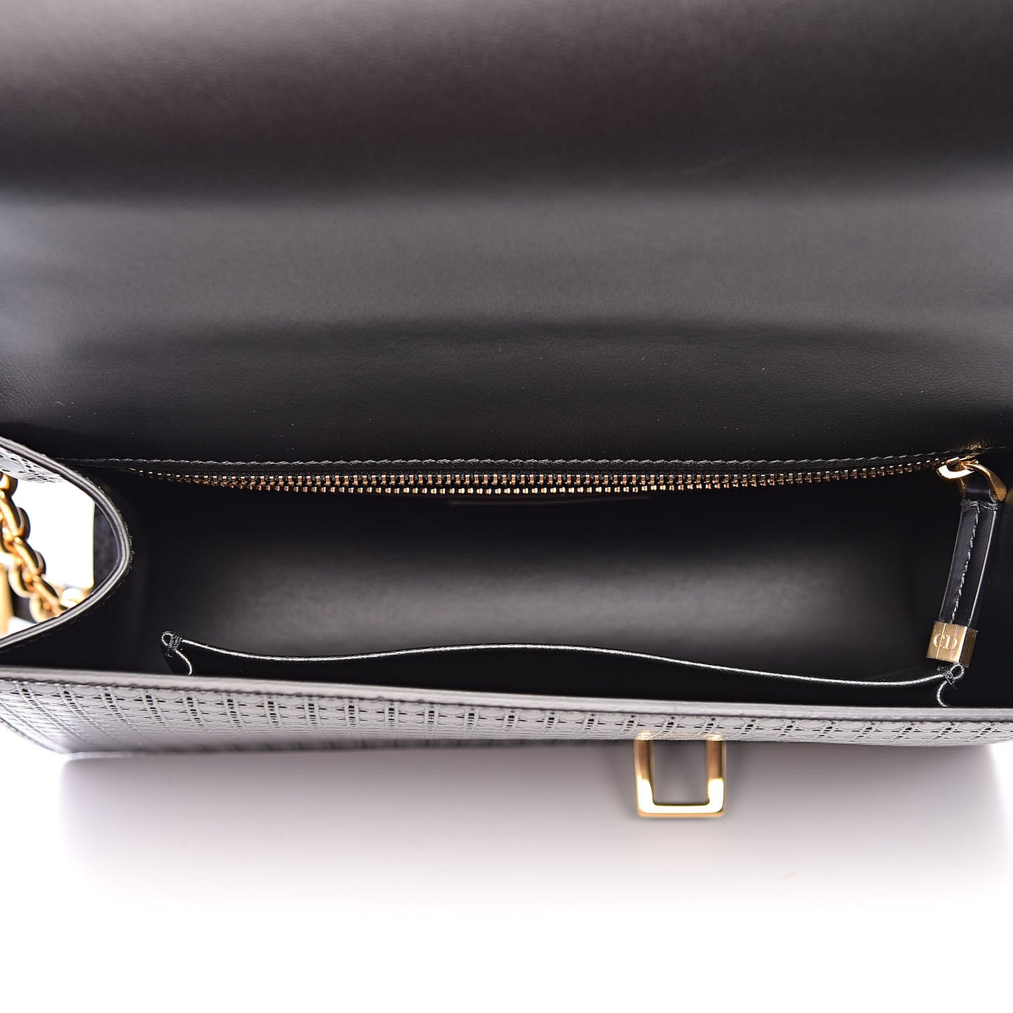 Patent Micro-Cannage 30 Montaigne Chain Flap Bag Black