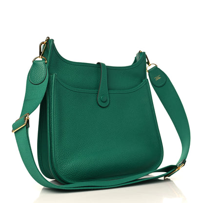Hermes Taurillon Clemence Evelyne III PM Vert Vertigo 3 of 9