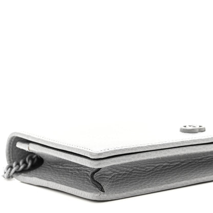 Gucci Dollar Calfskin Enamel Monochrome Mini GG Marmont Chain Wallet Deep Grey 7 of 9