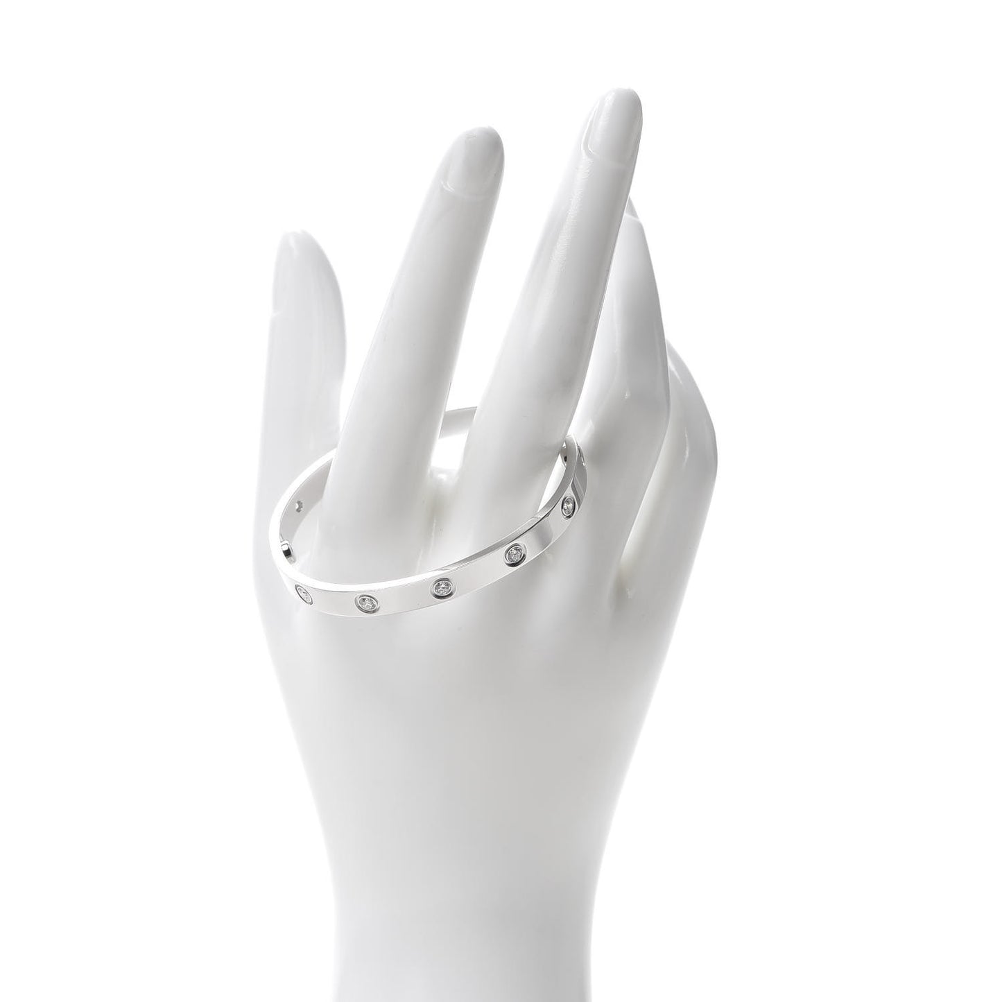 18K White Gold 10 Diamond LOVE Bracelet 16