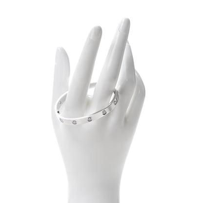 Cartier 18K White Gold 10 Diamond LOVE Bracelet 16 2 of 7