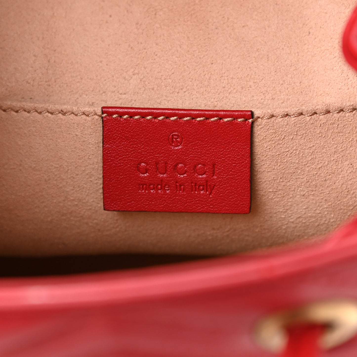 Calfskin Matelasse GG Marmont Flap Backpack Hibiscus Red