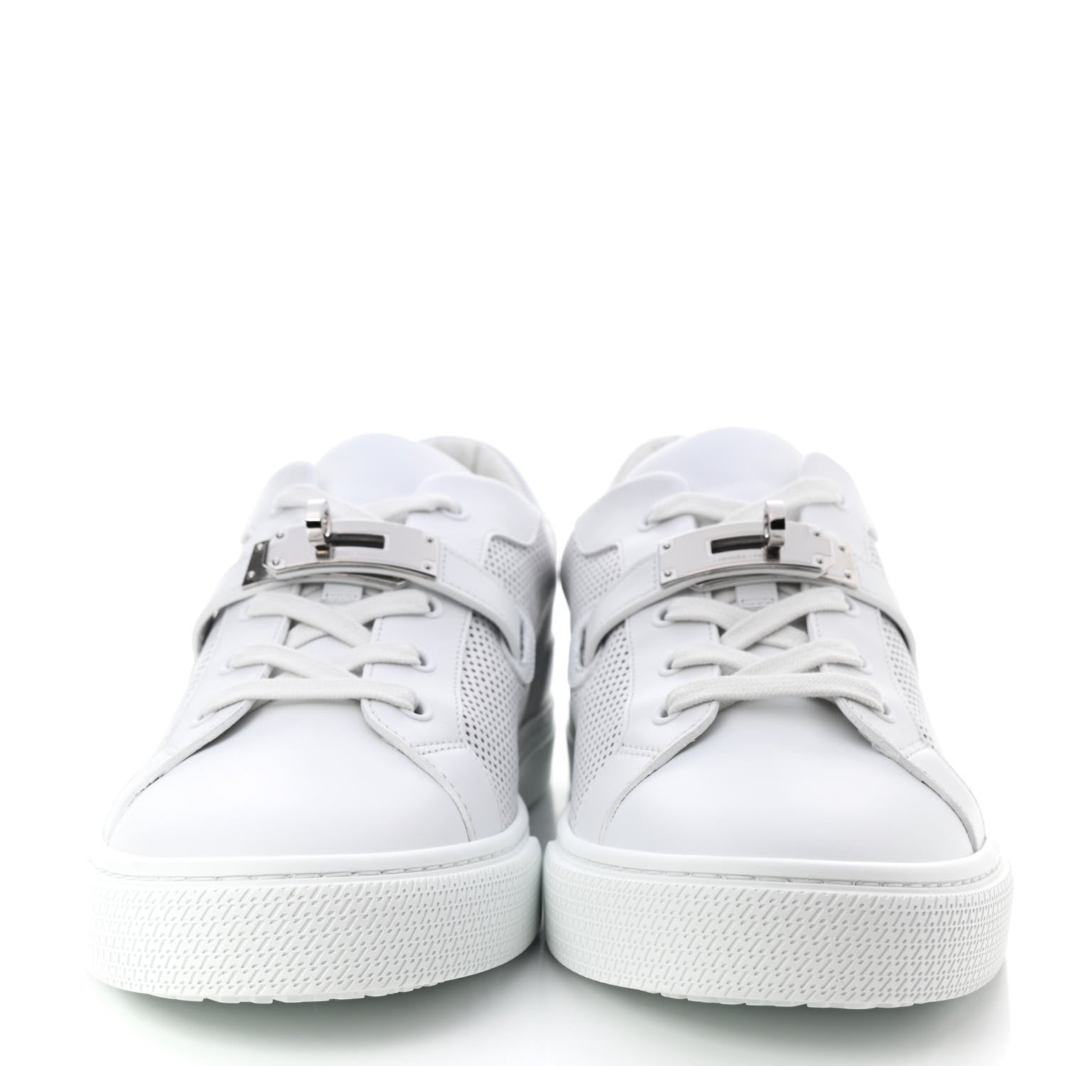 Hermes Calfskin Perforated Day Sneakers 43 White 2 of 9