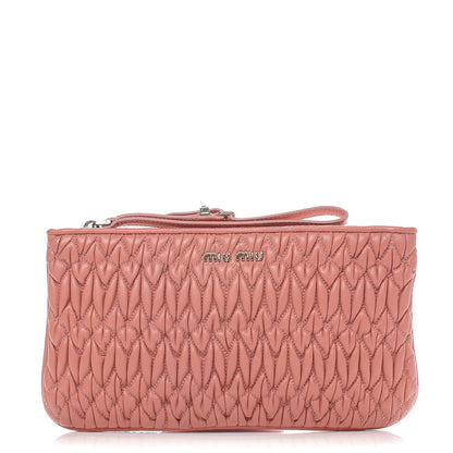 Miu Miu Nappa Matelasse Clutch Pink 1 of 7