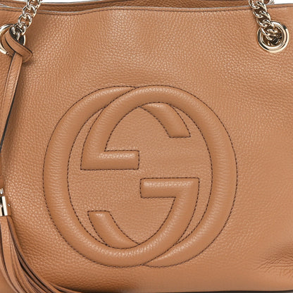 Gucci Pebbled Calfskin Medium Soho Chain Shoulder Bag Camelia 8 of 11