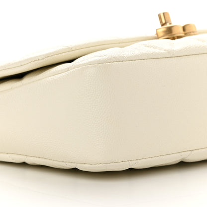 Chanel Shiny Caviar Quilted Large Chain Melody Flap White 9 of 17