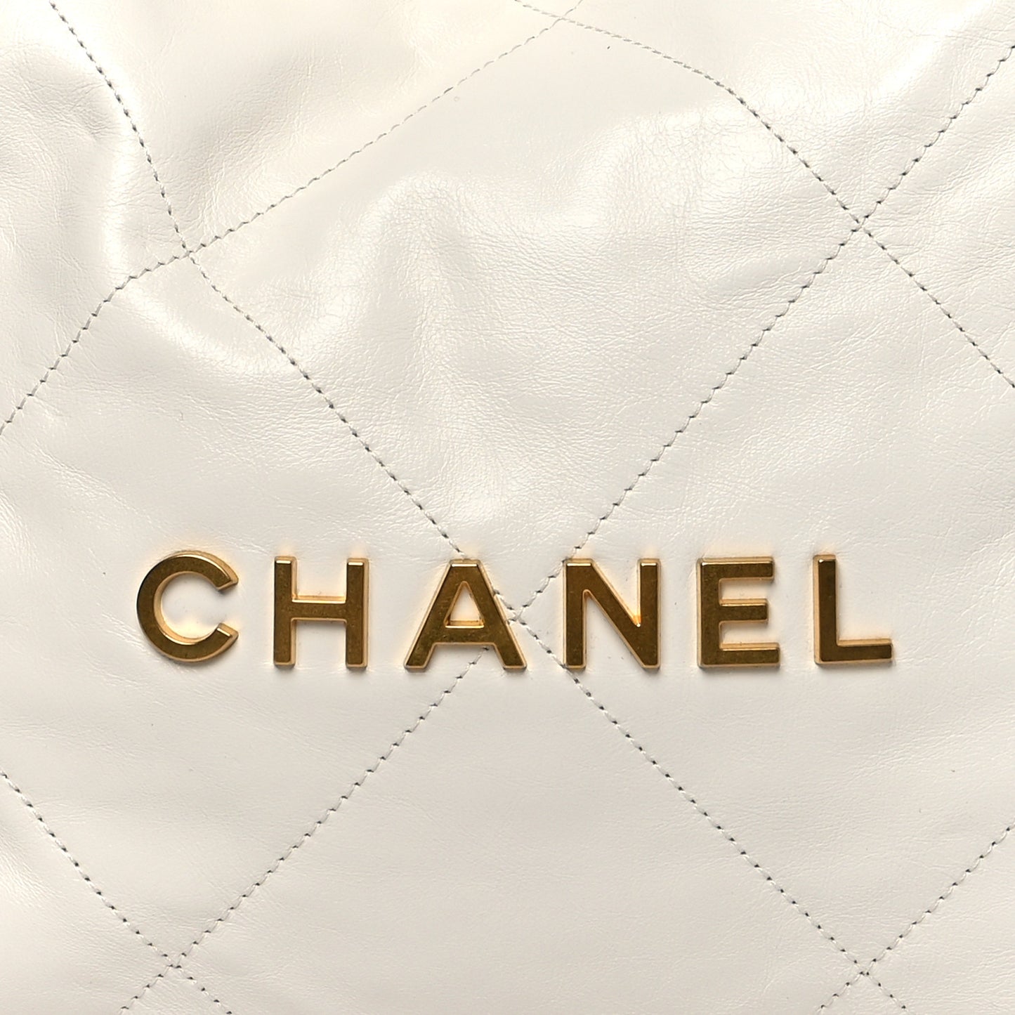 Shiny Calfskin Quilted Small Chanel 22 White