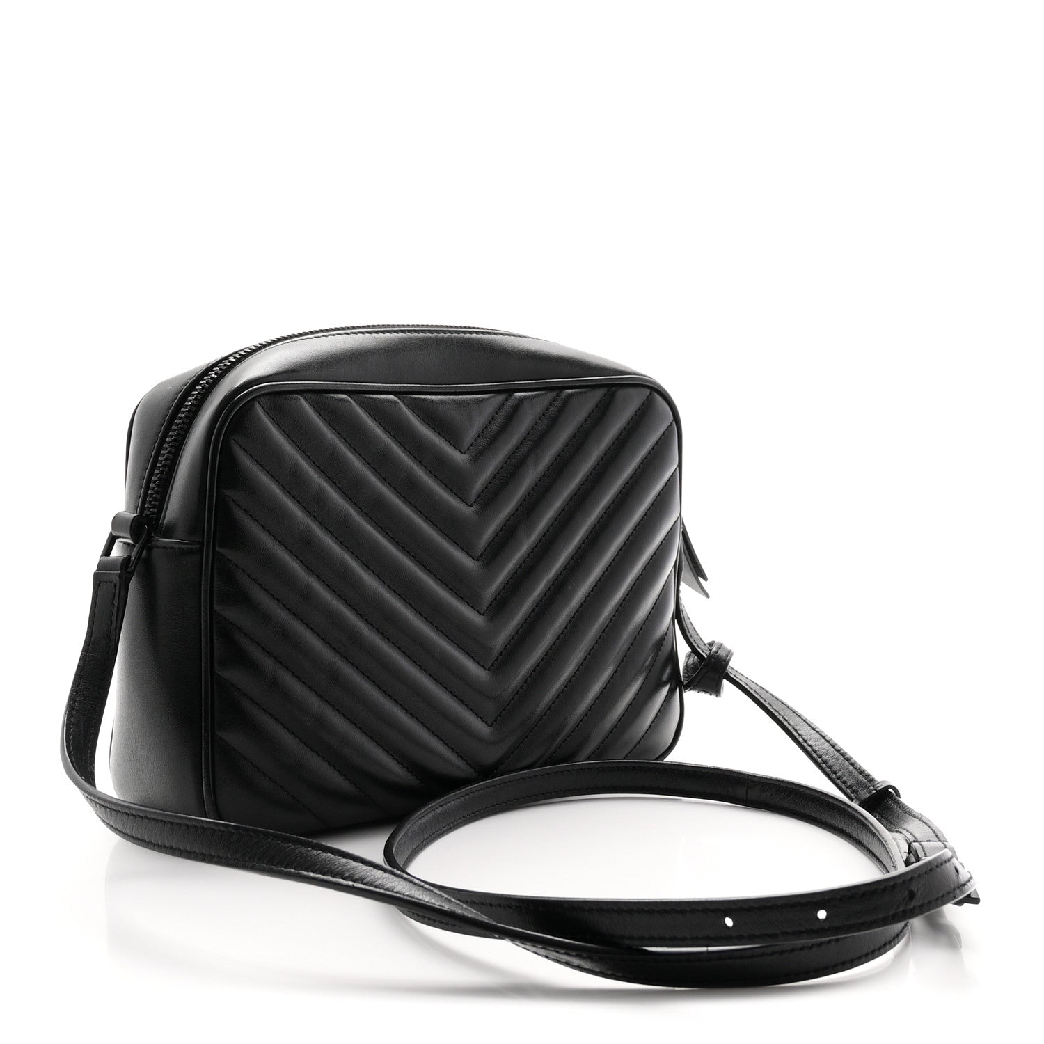 Saint Laurent Calfskin Matelasse Monogram Monochrome Lou Camera Bag Black 3 of 10