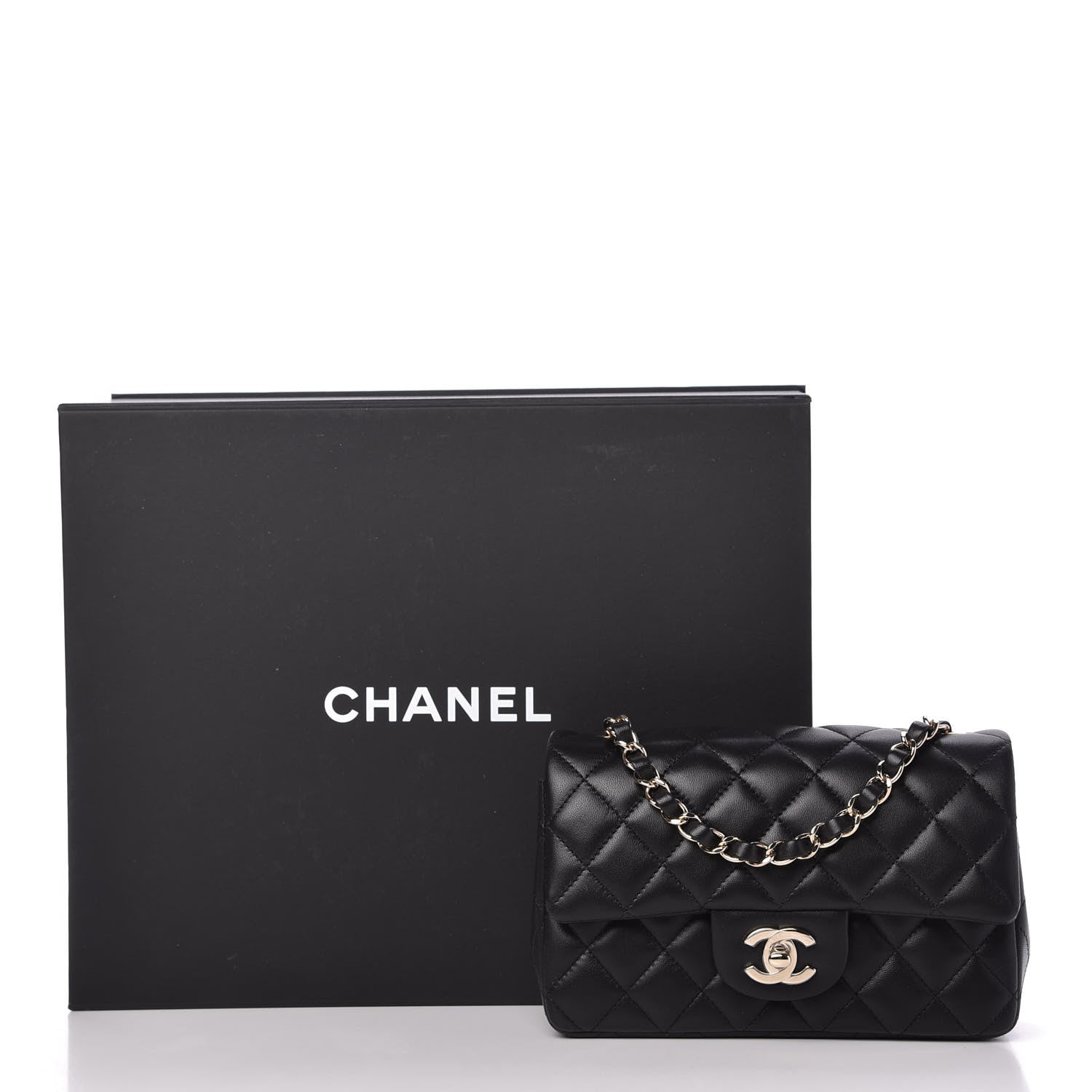 Chanel Lambskin Quilted Mini Rectangular Flap Black 11 of 12