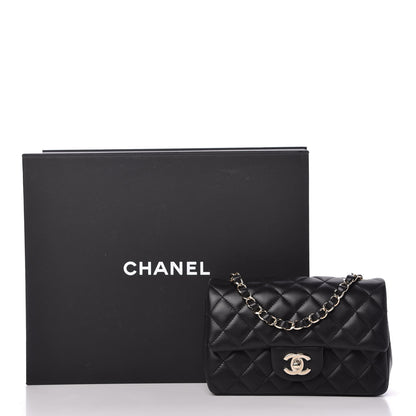 Chanel Lambskin Quilted Mini Rectangular Flap Black 11 of 12