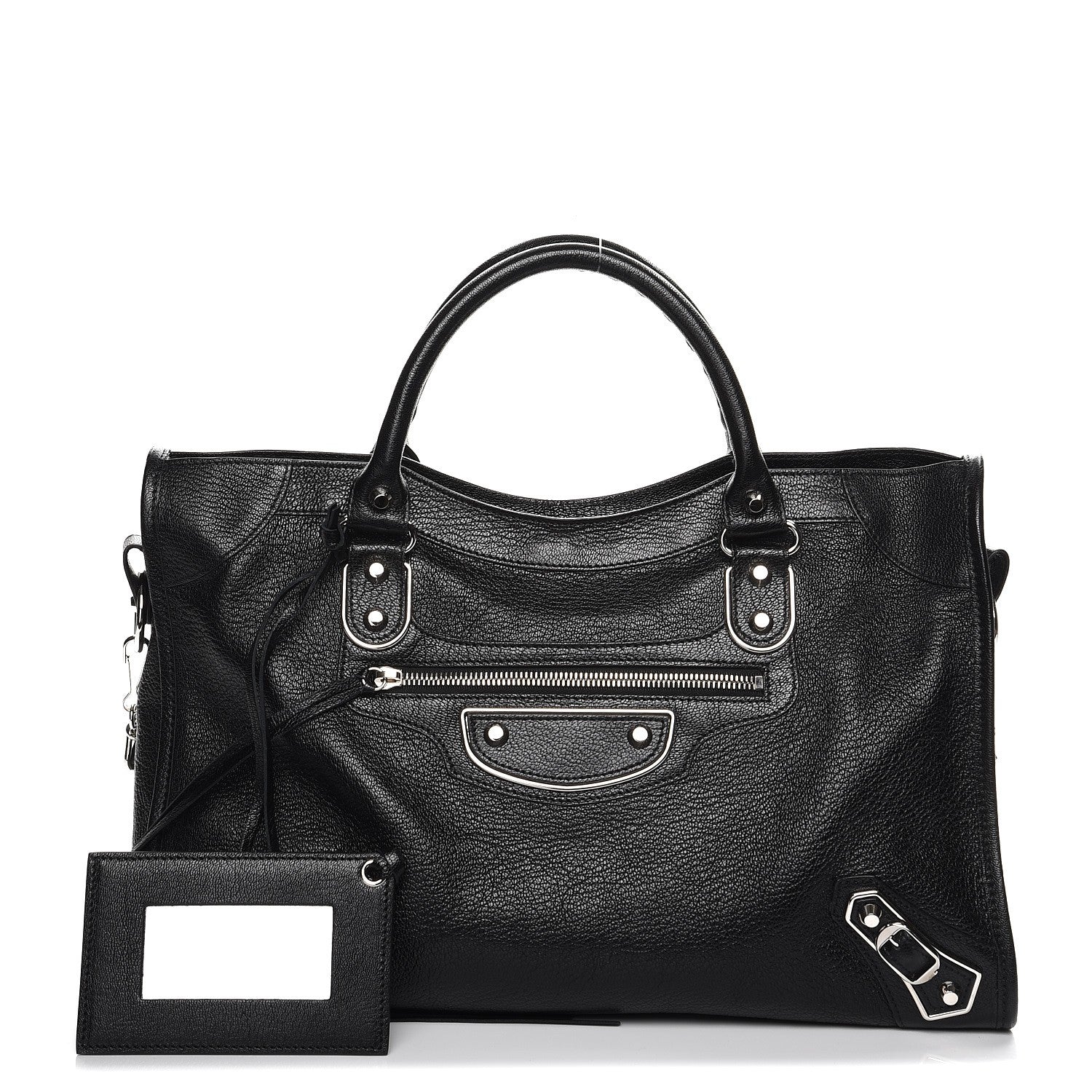 Balenciaga Chevre Silver Metallic Edge Hardware City Black 1 of 8