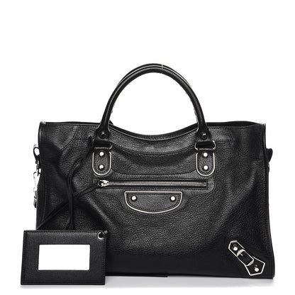 Balenciaga Chevre Silver Metallic Edge Hardware City Black 1 of 8