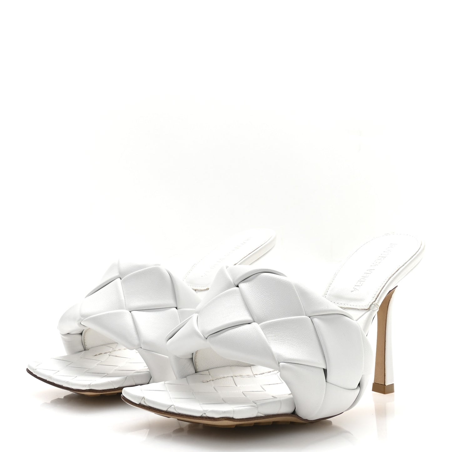 Nappa Maxi Intrecciato Lido Mule Sandals 36 Optic White