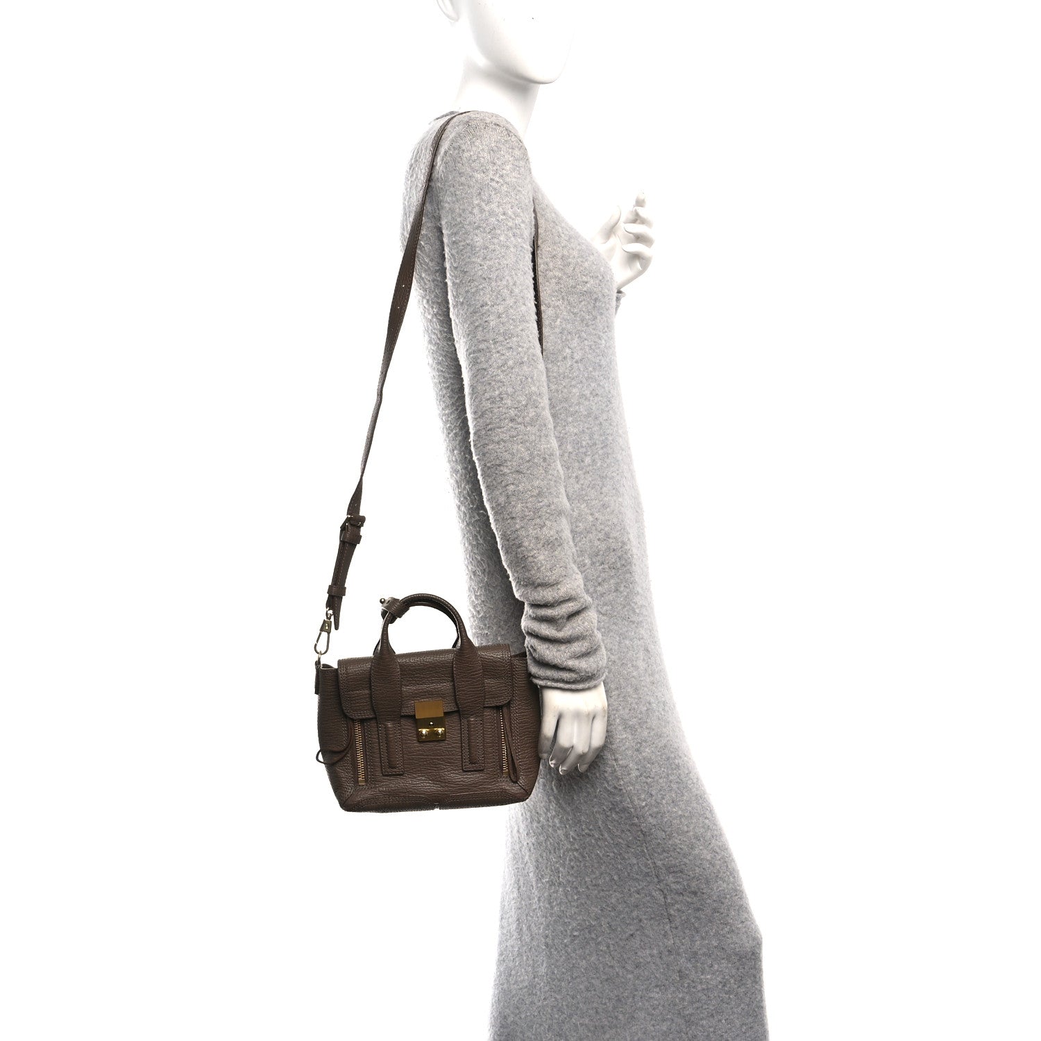 3.1 Phillip Lim Textured Calfskin Mini Pashli Satchel Taupe 2 of 12