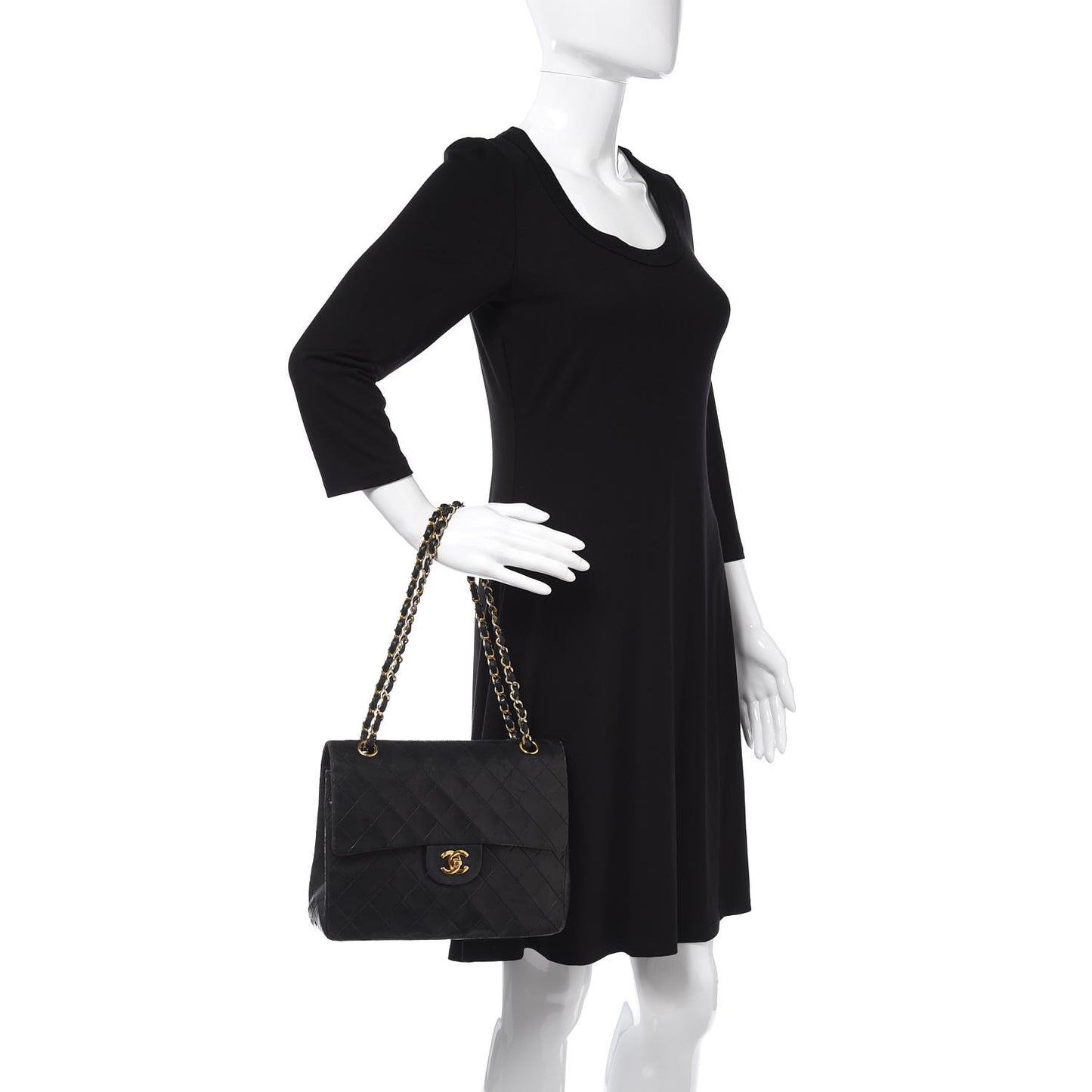 Lambskin Quilted Medium Double Flap Black