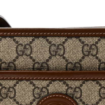 Gucci GG Supreme Monogram Azalea Calfskin Mini Retro Interlocking G Shoulder Bag Beige Ebony Brown Sugar 8 of 10