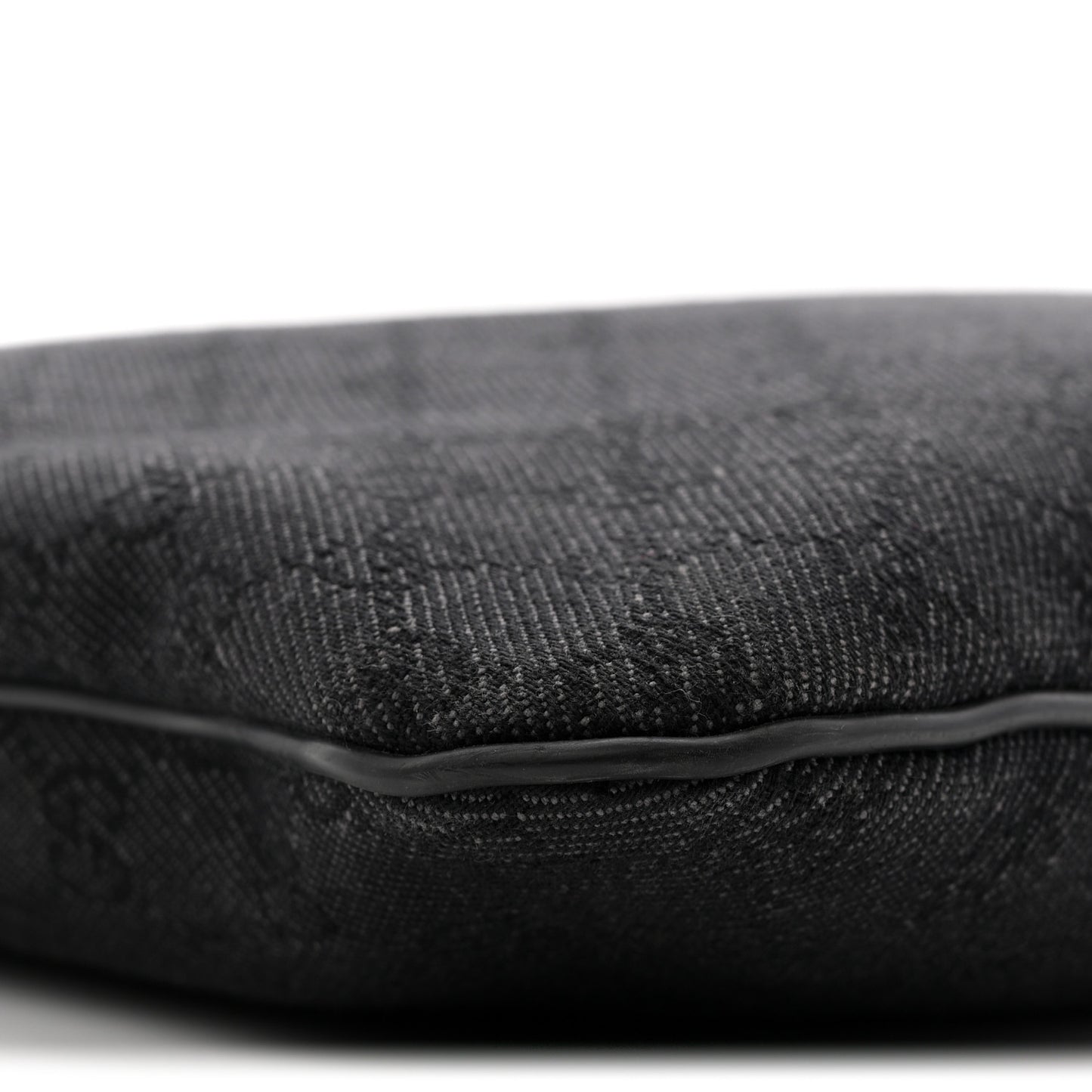 Denim Monogram Flat Messenger Bag  Black