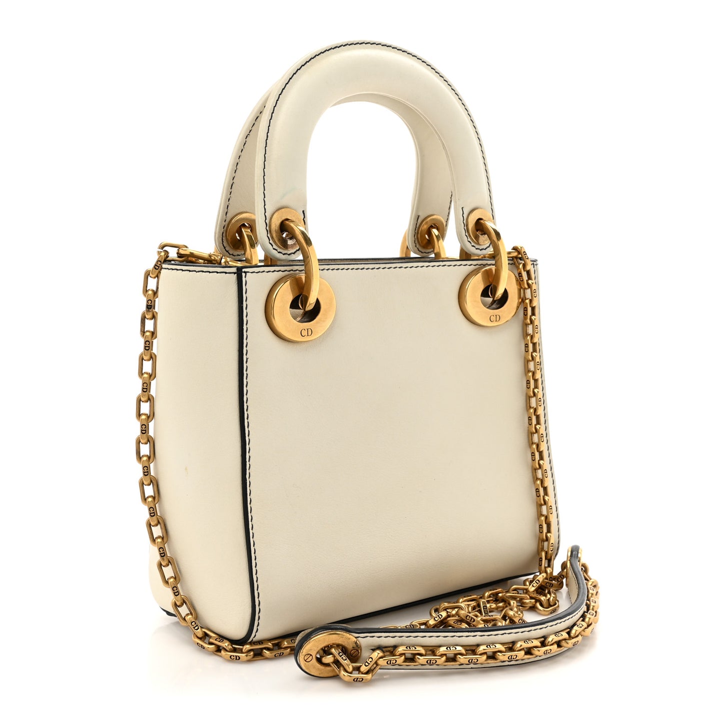 Calfskin Niki De Saint Phalle Heart Mini Supple Lady Dior Off White