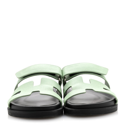 Hermes Epsom Womens Chypre Sandals 36.5 Vert Jade 3 of 10