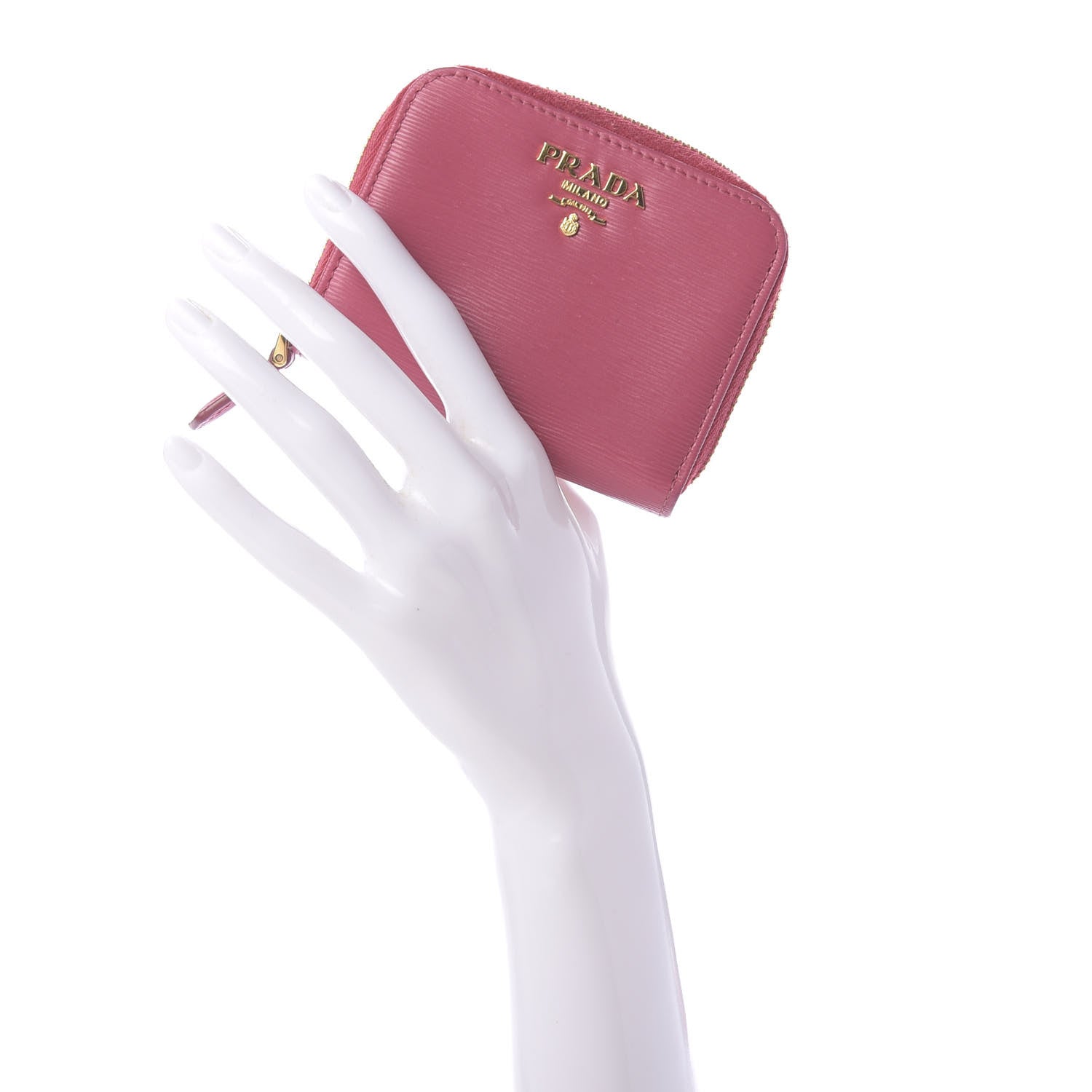 Prada Vitello Move Metal Coin Purse Peonia 2 of 8