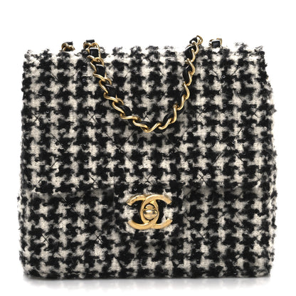 Chanel Tweed Houndstooth Quilted Mini Square Flap White Black 1 of 10