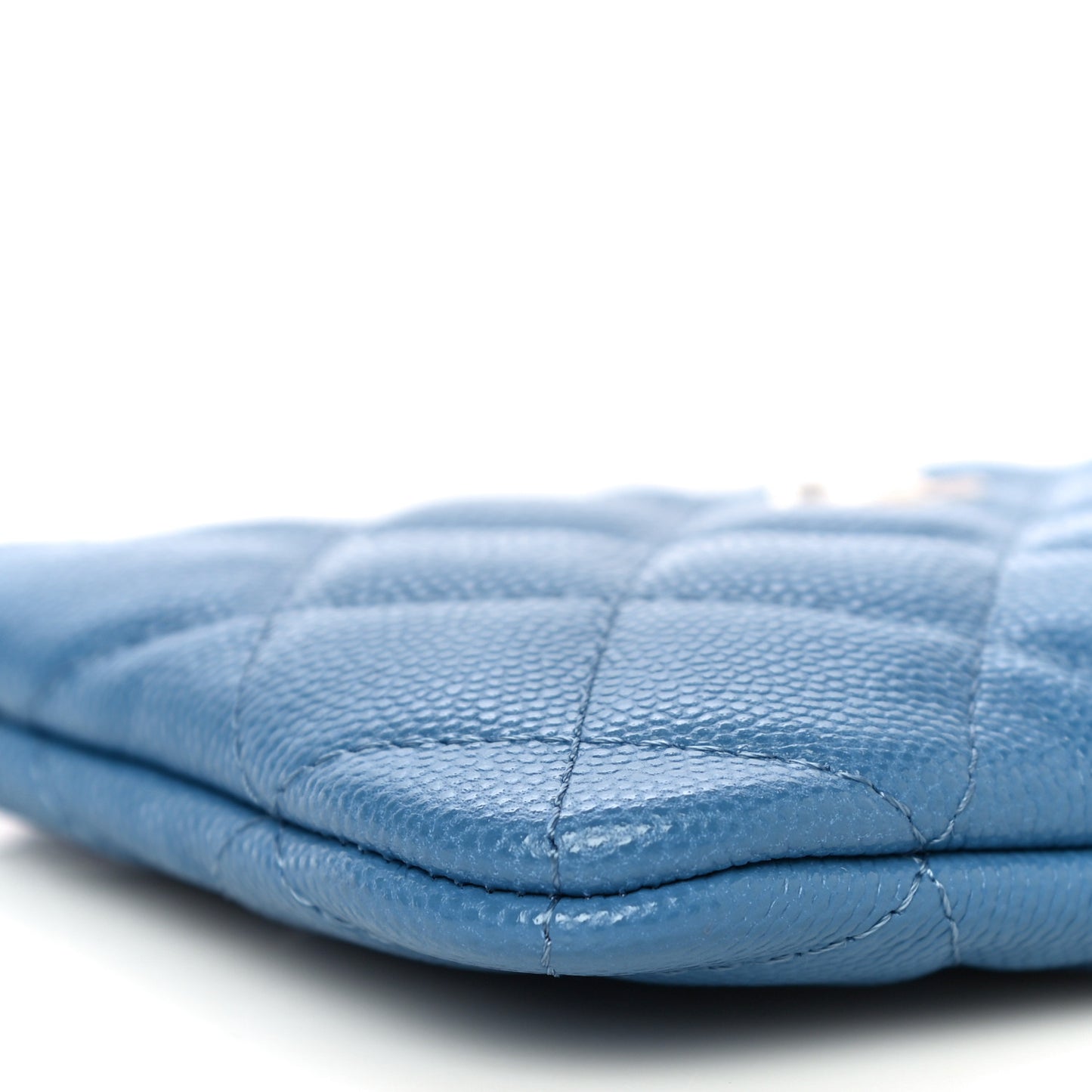 Caviar Quilted Small Cosmetic Case Blue