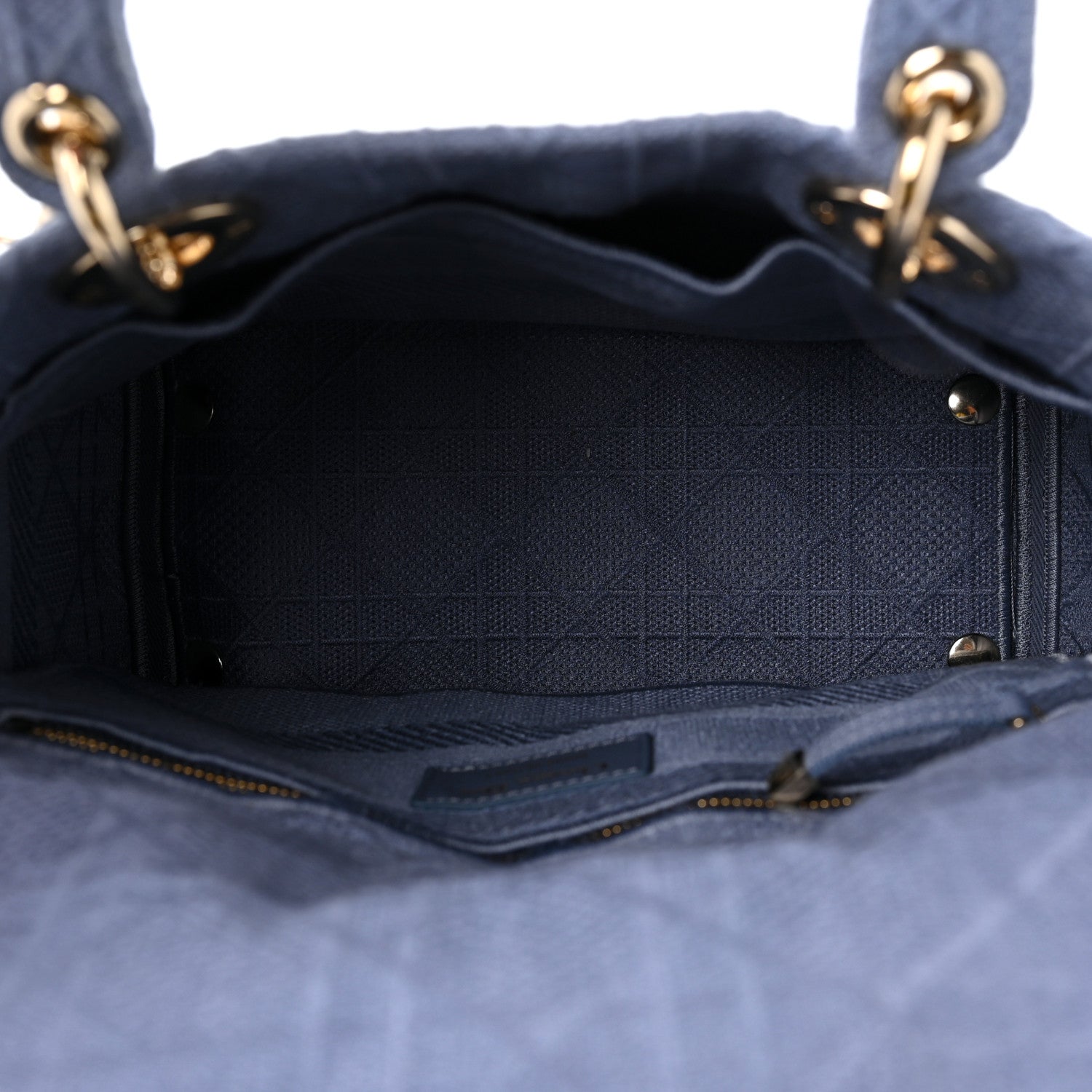 Christian Dior Canvas Embroidered Cannage Medium Lady D-Lite Blue 5 of 8