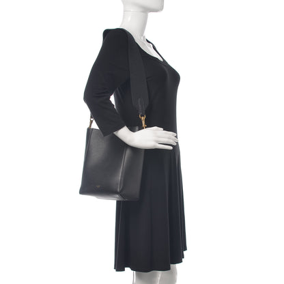 Celine Soft Grained Calfskin Small Sangle Bucket Bag Black 2 of 9
