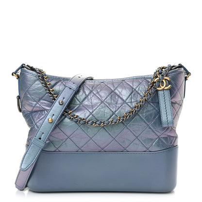 Chanel Iridescent Aged Calfskin Quilted Medium Gabrielle Hobo Blue 1 of 10