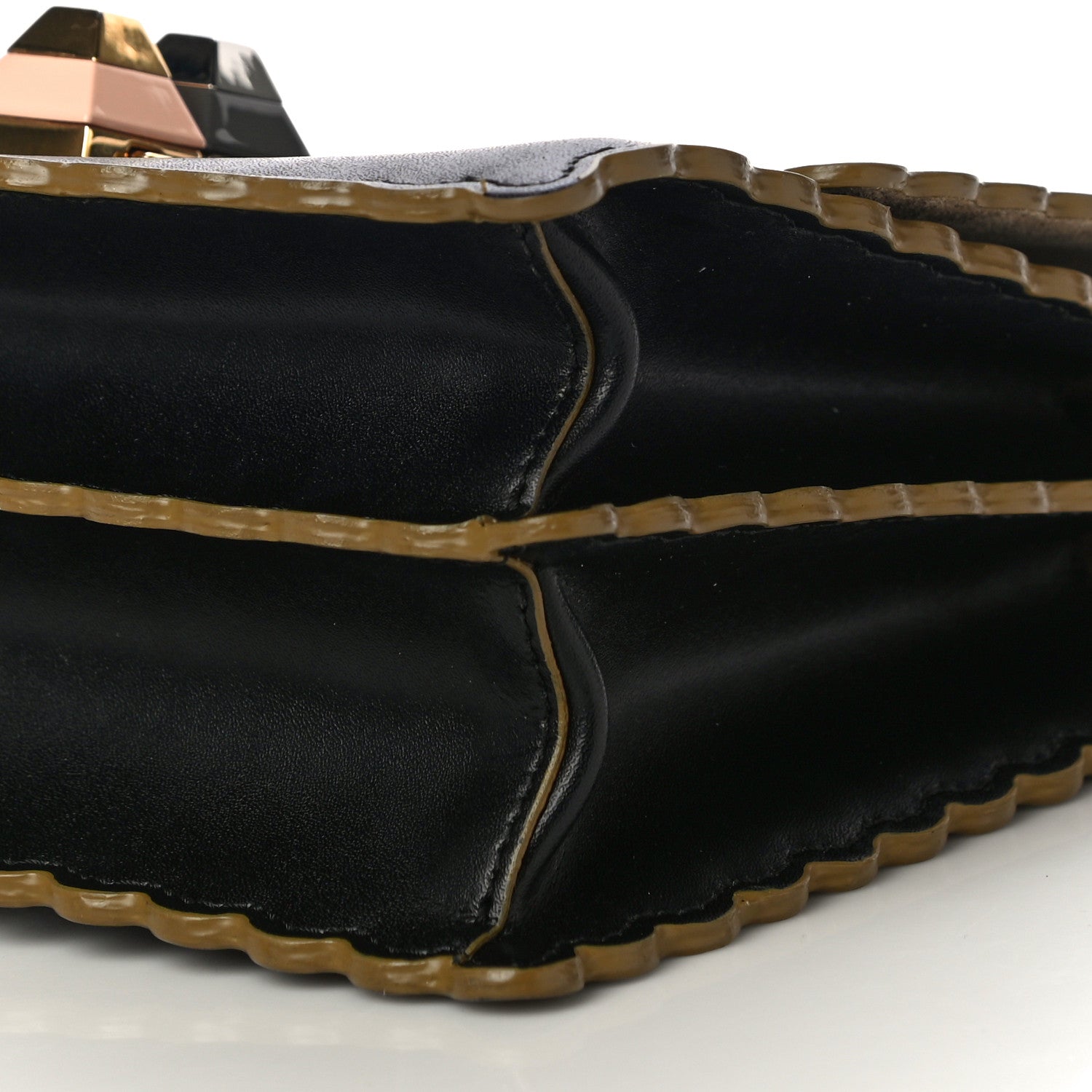 Fendi Vitello Liberty Scalloped Studded Small Kan I Shoulder Bag Black 9 of 12