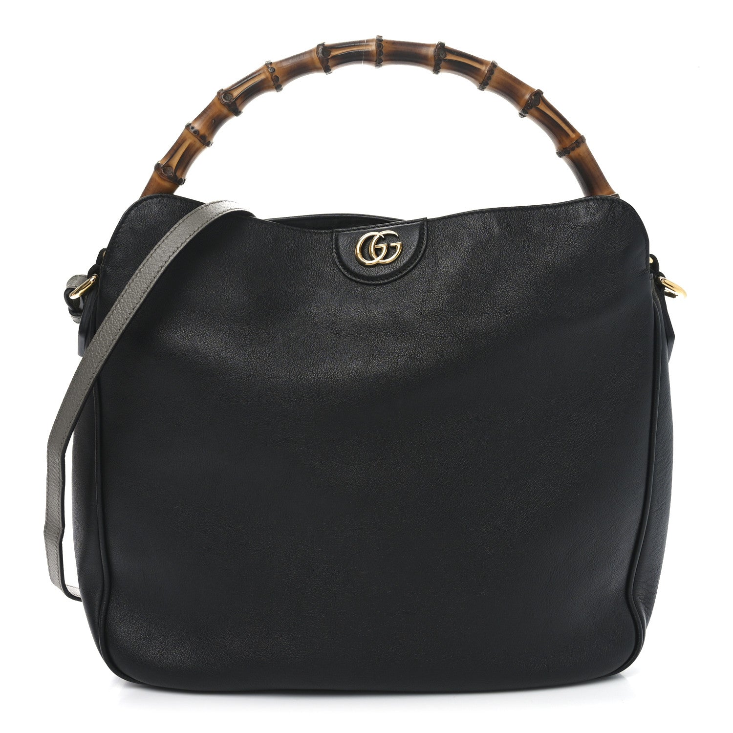 Gucci Softy Wonka Textured Dollar Calfskin Large Diana Bamboo Shoulder Bag Black 1 of 9