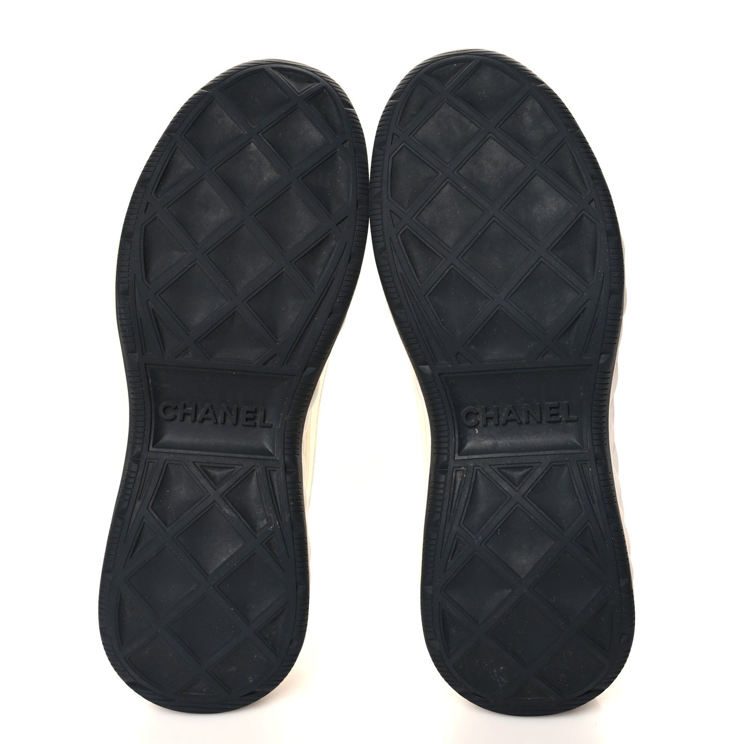 Velvet Calfskin Mixed Fibers CC Sneakers 39 Ivory Black