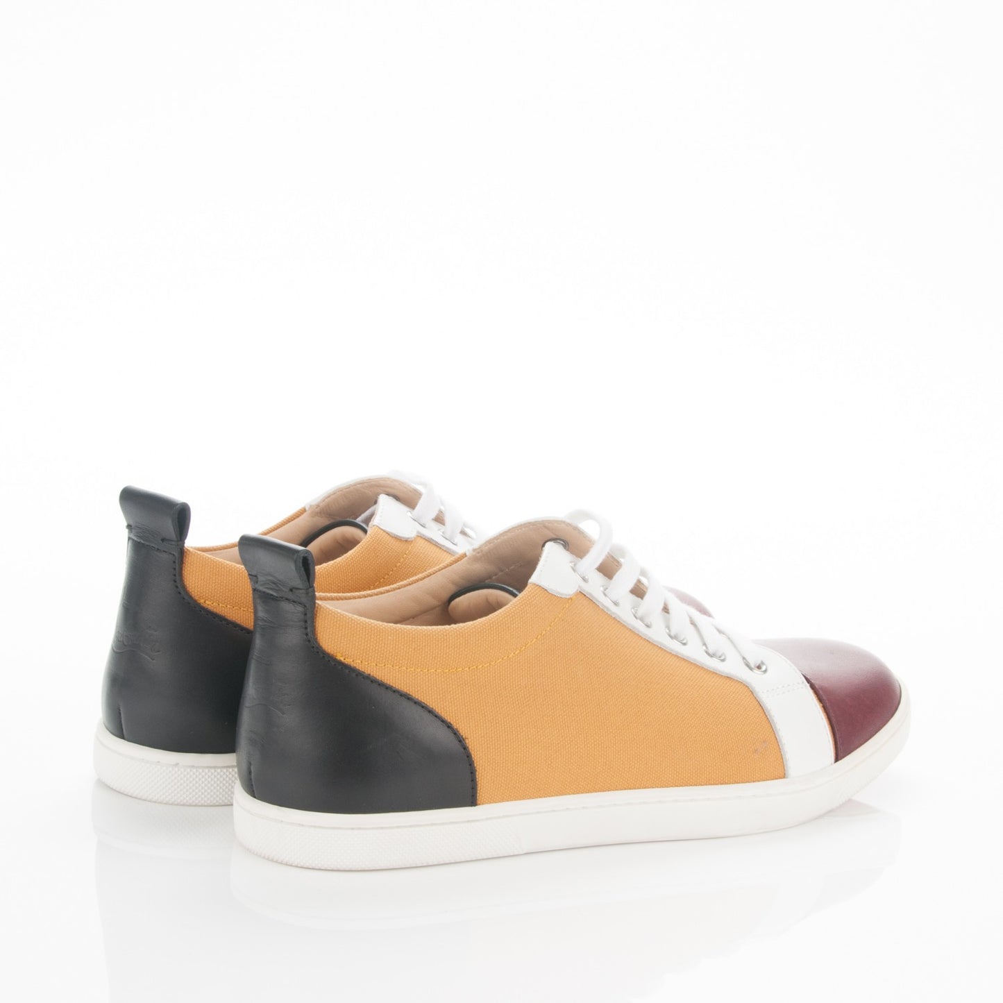 Canvas Calfskin Gondoliere Flat Sneakers 40.5 Version Jaune