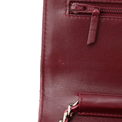 Chanel Patent Quilted Brilliant Wallet On Chain WOC Dark Burgundy 12 of 14