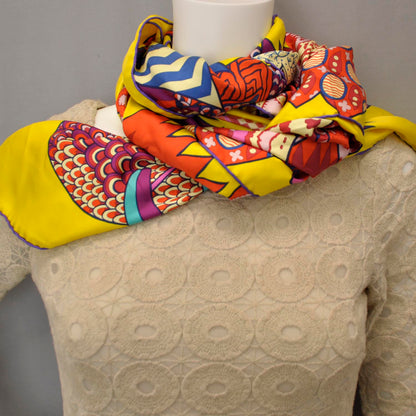 Hermes Silk Fleurs d Indiennes Shawl GM 140 9 of 11