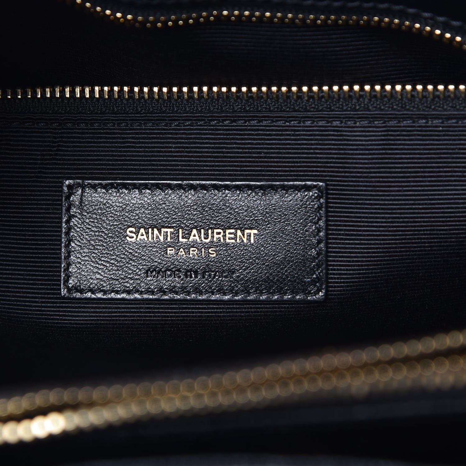 Saint Laurent Grain De Poudre Matelasse Chevron Monogram Shopping Bag Black 6 of 10