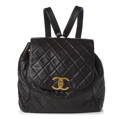 Chanel Lambskin Quilted Backpack Black 1 of 9