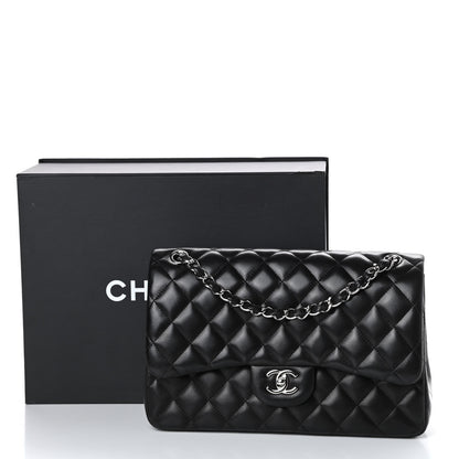 Chanel Lambskin Quilted Jumbo Double Flap Black 10 of 10