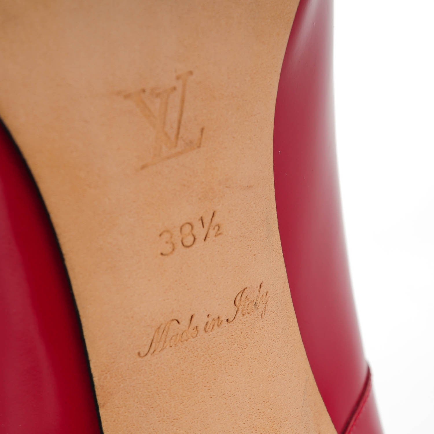 Louis Vuitton Glazed Calfskin Eyeline Pumps 38.5 Rouge 7 of 7