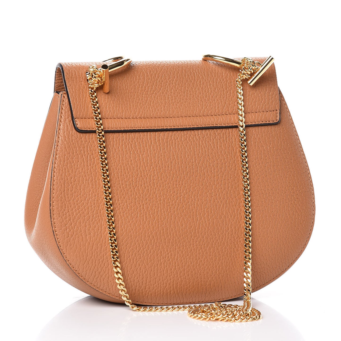 Grained Lambskin Drew Shoulder Bag Gingerbread