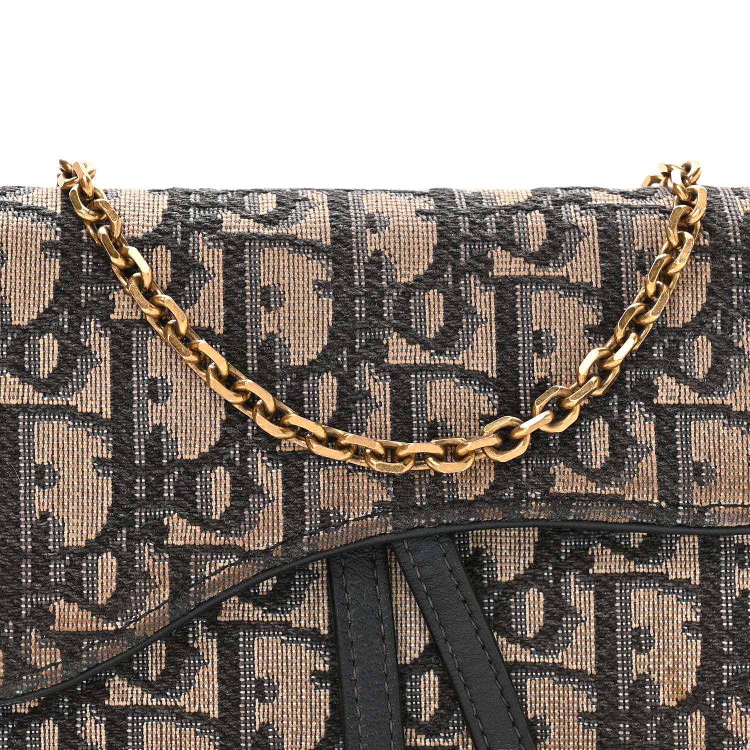 Christian Dior Oblique Saddle Chain Long Wallet  Blue 9 of 11
