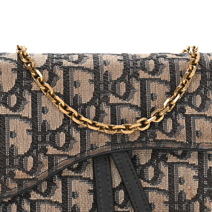 Christian Dior Oblique Saddle Chain Long Wallet  Blue 9 of 11