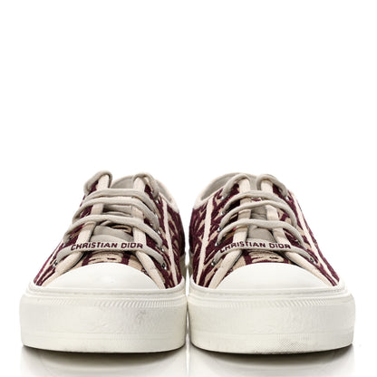 Christian Dior Canvas Oblique Walk'N'Dior Low Top Sneakers 38.5 Deep Amaranth 2 of 10