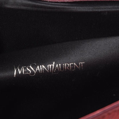 Saint Laurent Metallic Calfskin Large Belle De Jour Clutch Red 8 of 11