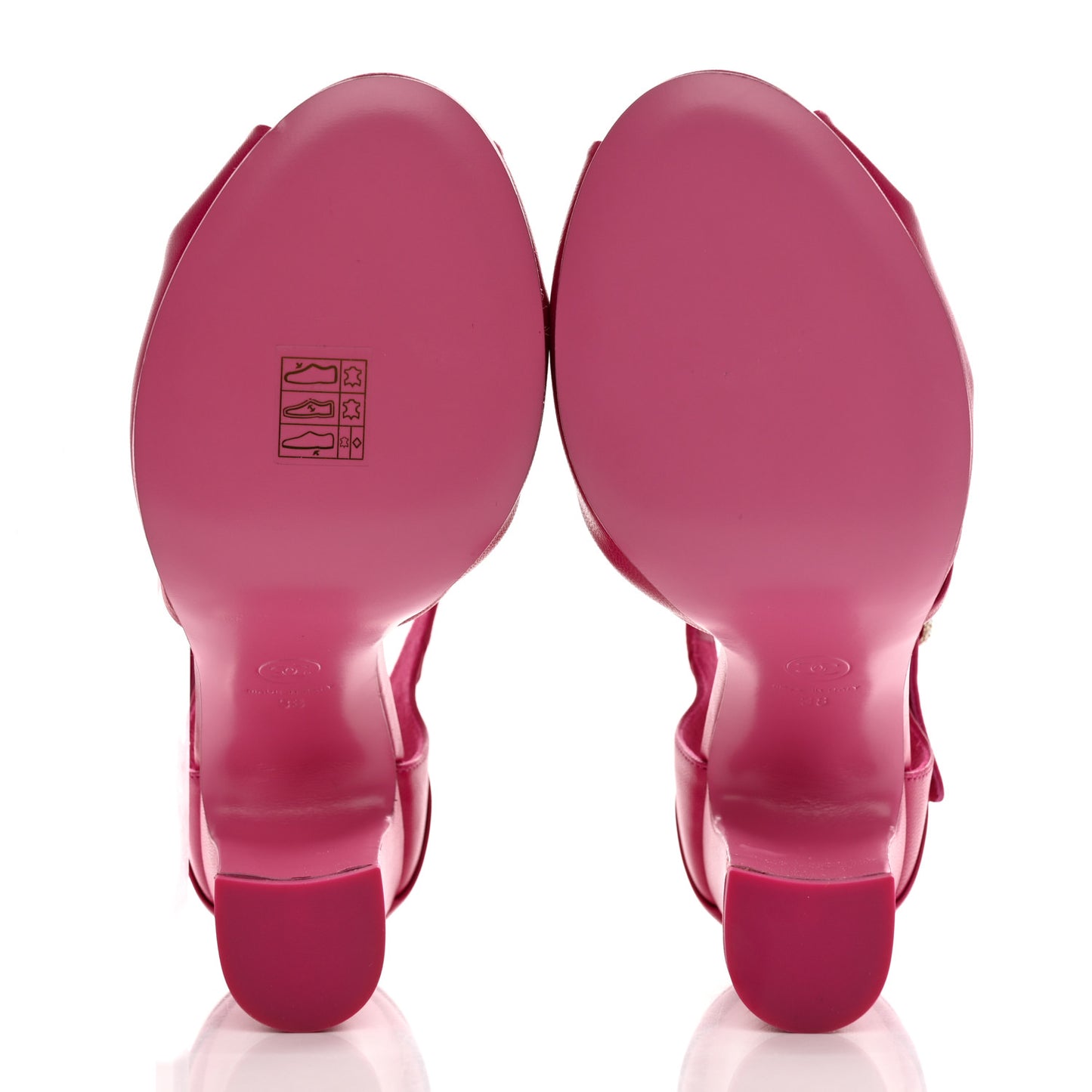 Lambskin Pearl CC Sandals 38 Pink